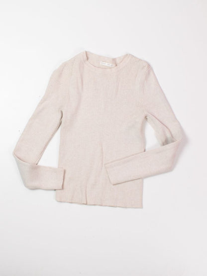 Cream Becool Ribbed Tee, M