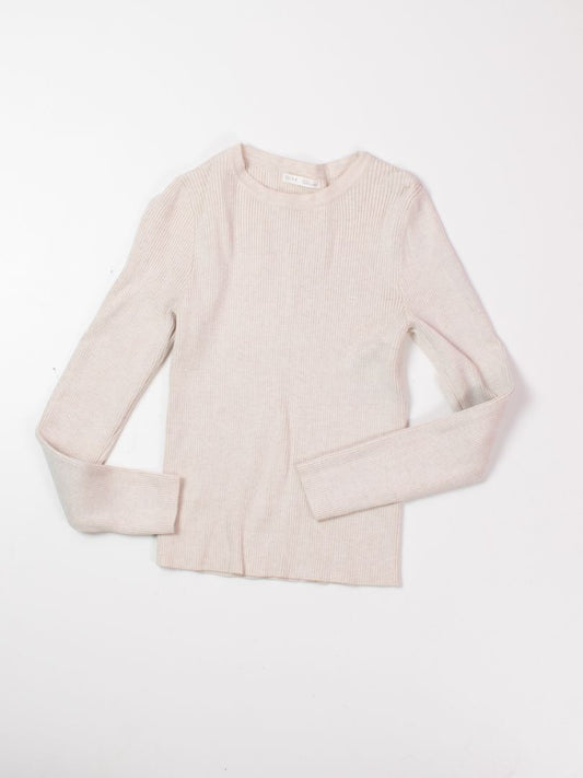 Cream Becool Ribbed Tee, M