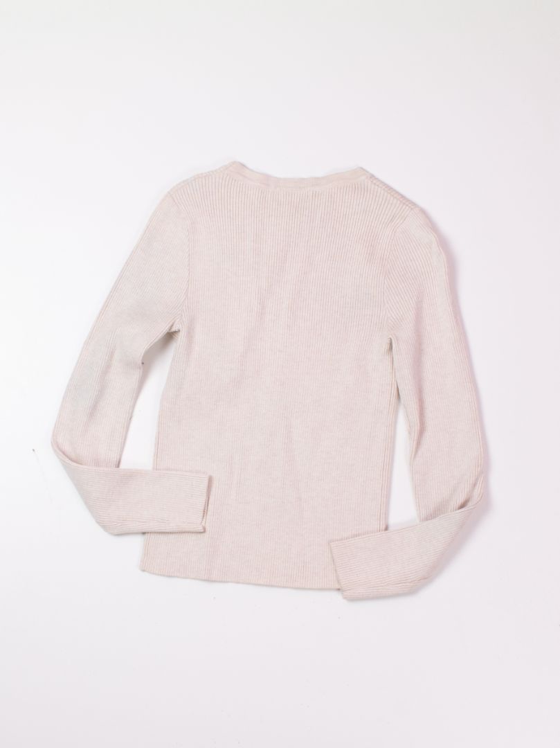 Cream Becool Ribbed Tee, M