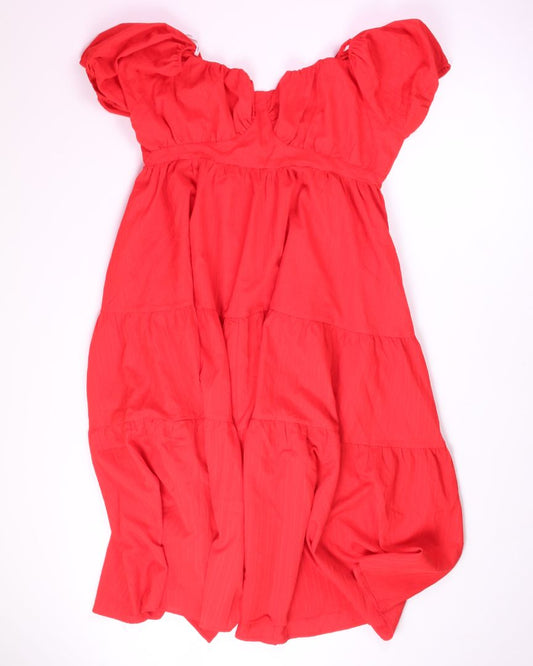 Red Arula Midi Dress, 1X