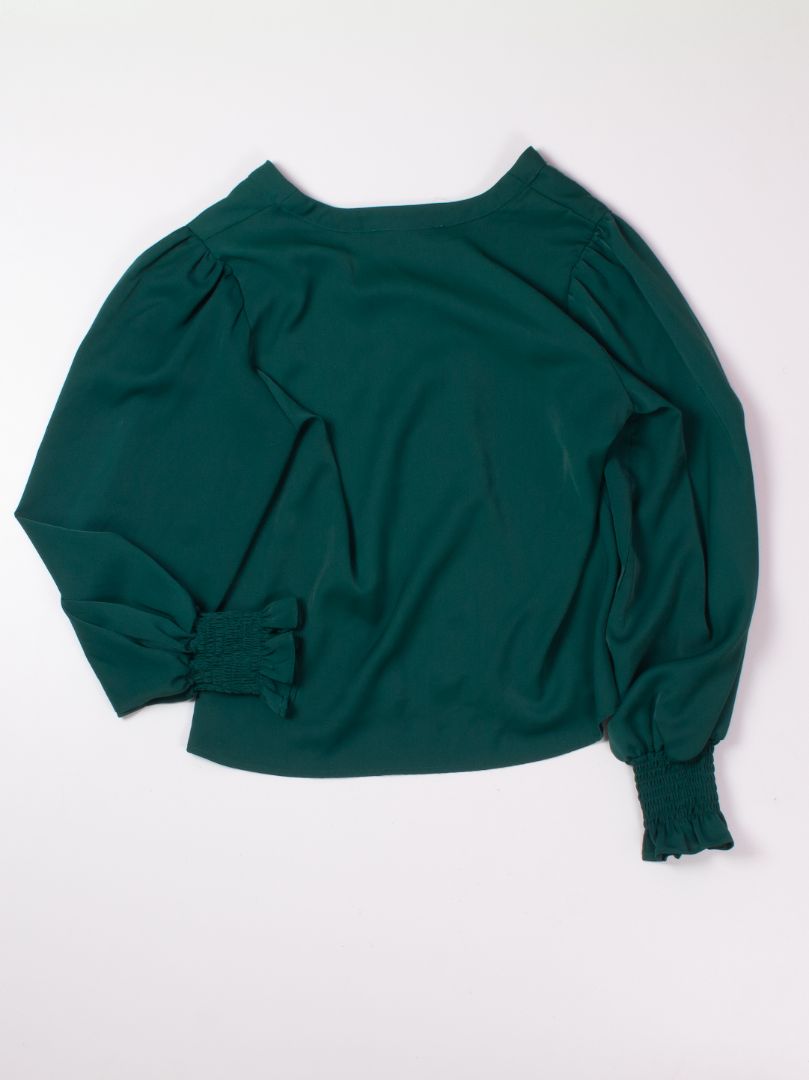 Green Vine & Love Button Up Blouse, S