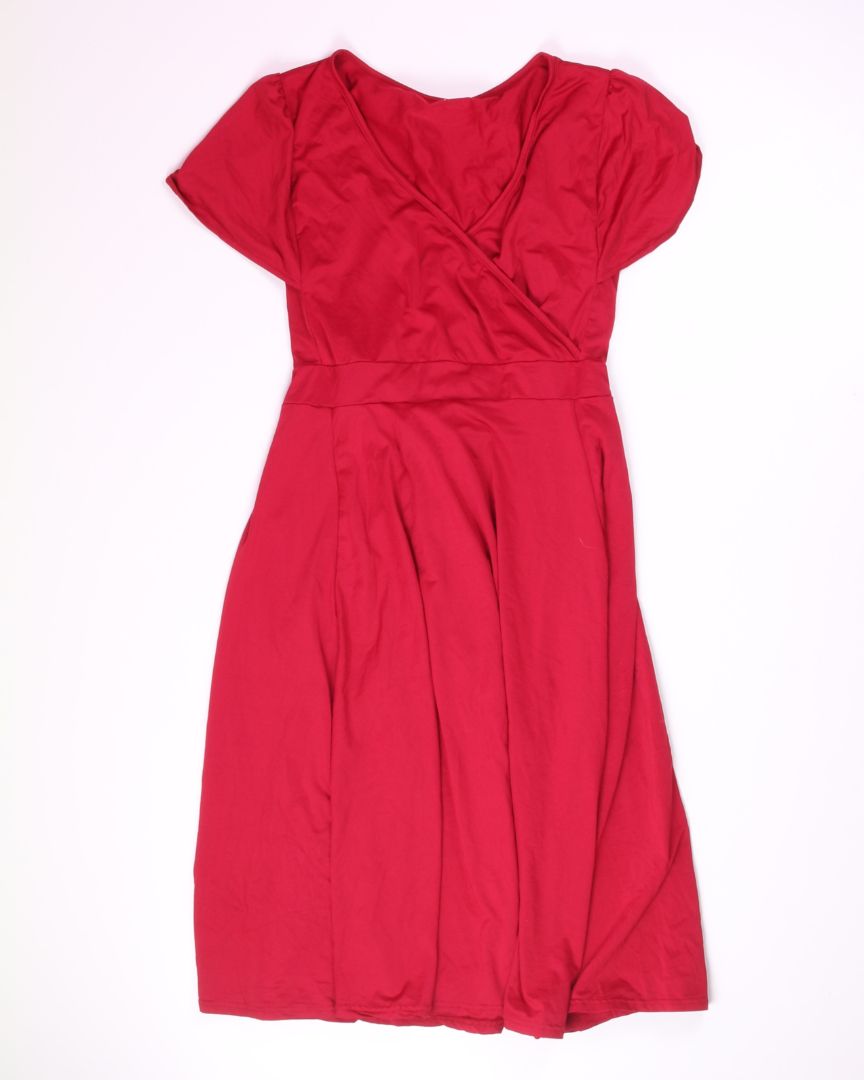 Red  Midi Dress, XXL