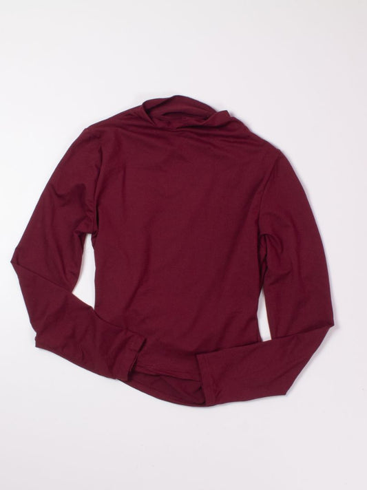 Maroon Shein Mock Neck, L