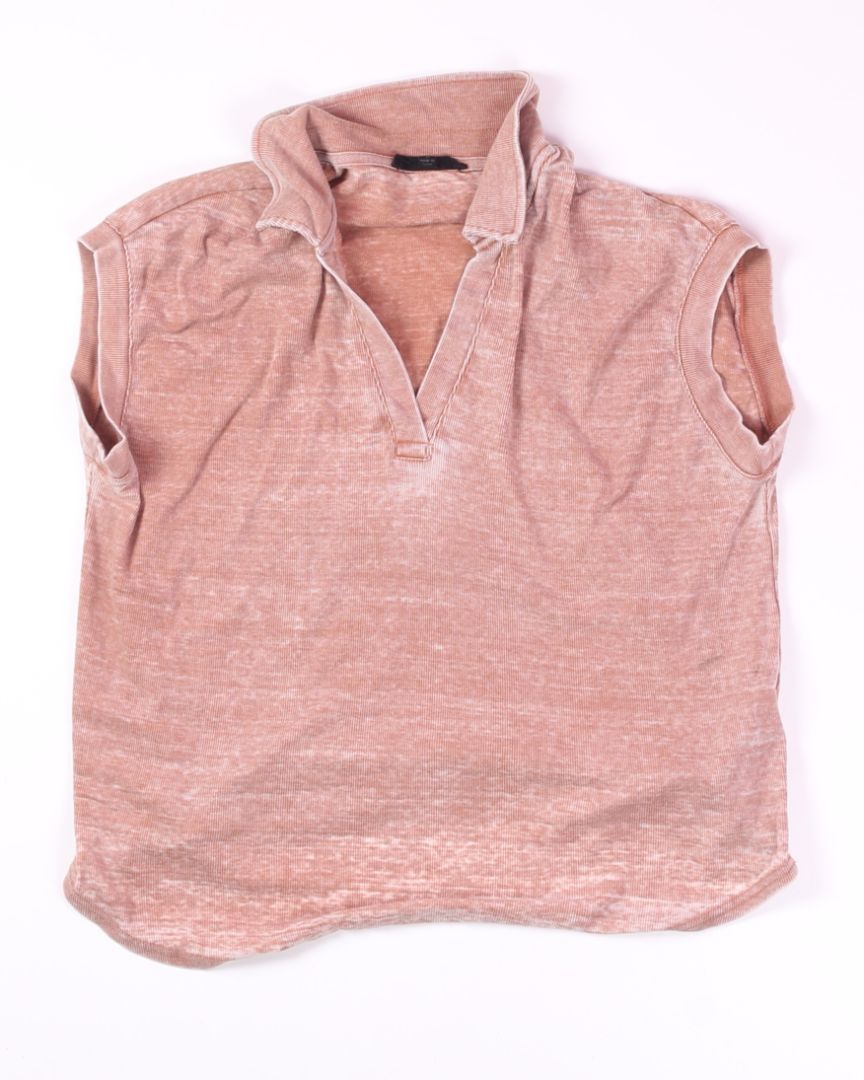 Tan Jane + Delancey Collared Tank, M