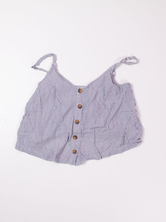 Blue/White Hollister Cropped Tank, L