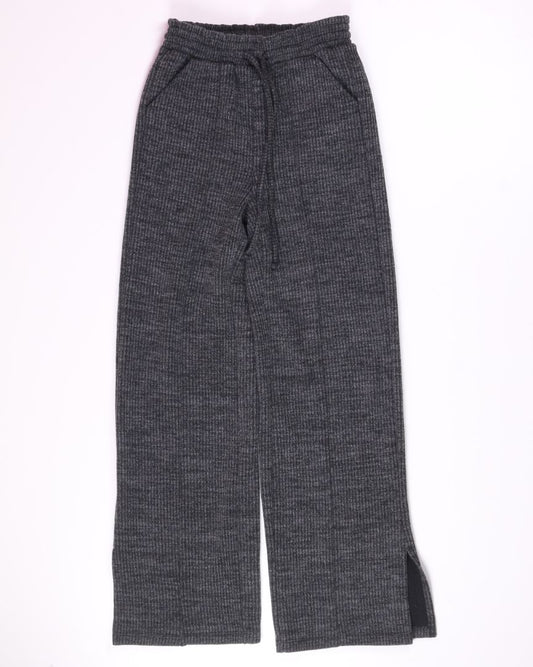 Grey SO Ribbed Wide Leg Pants, XS