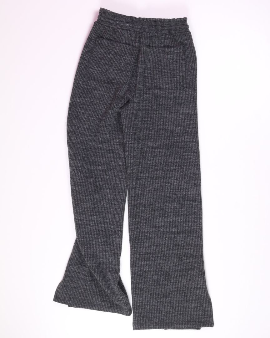 Grey SO Ribbed Wide Leg Pants, XS