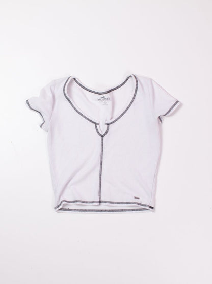 White Hollister Baby Tee, S