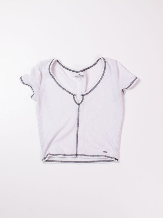 White Hollister Baby Tee, S