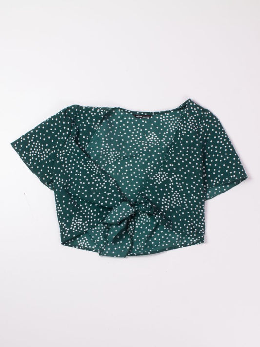 Green Shein Tied Blouse, XS