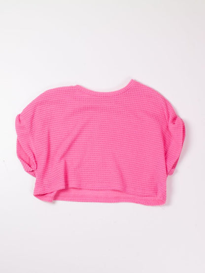 Pink Shein Cropped Tee, L