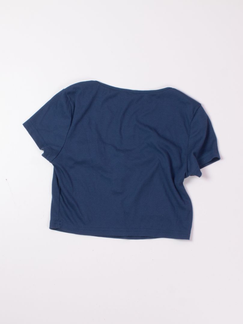 Blue Shein Buttoned Tee, L