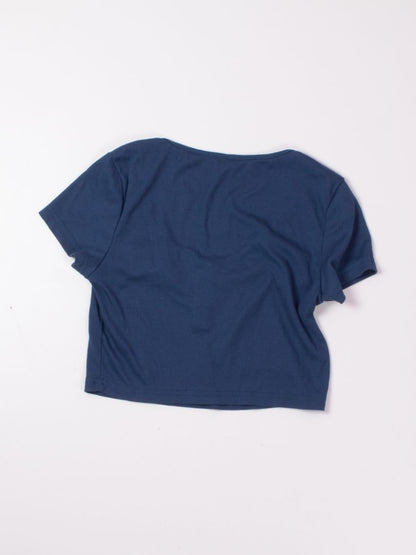 Blue Shein Buttoned Tee, L