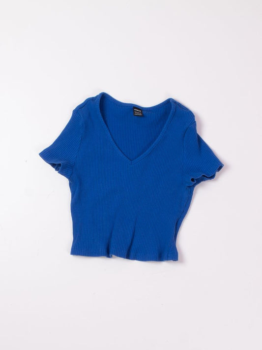 Blue Shein Cropped Tee, L