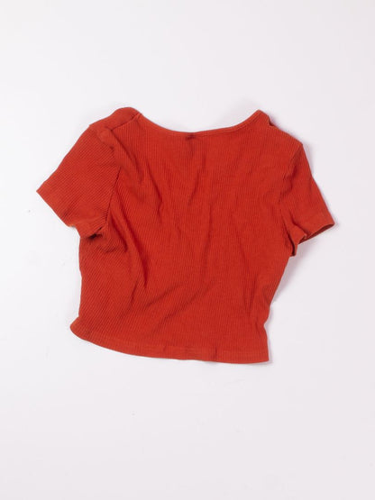 Orange Shein Cropped Tee, L