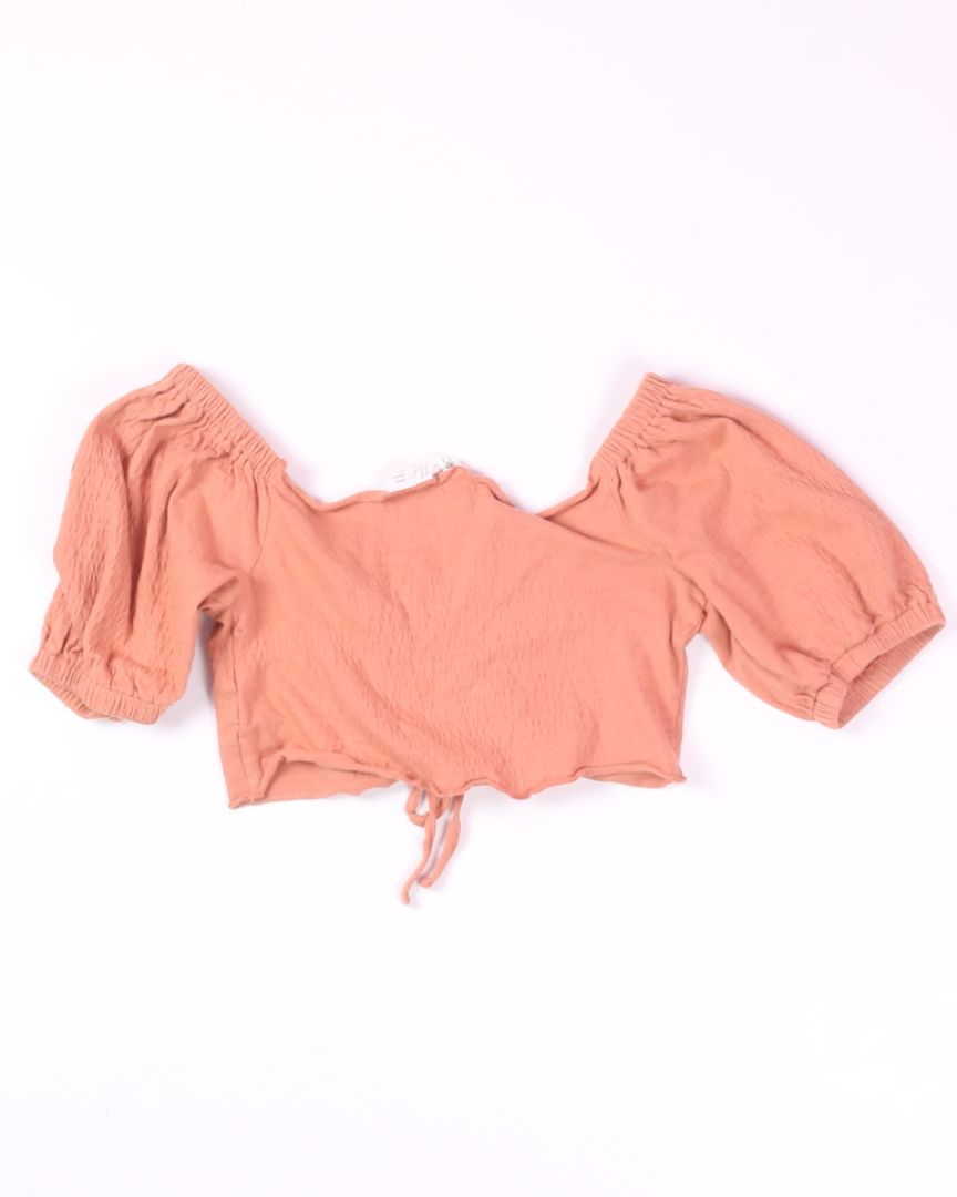 Tan Roxy Cropped Blouse, S