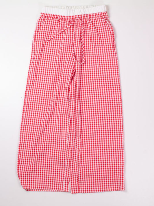 Red  Wide Leg Pants, L