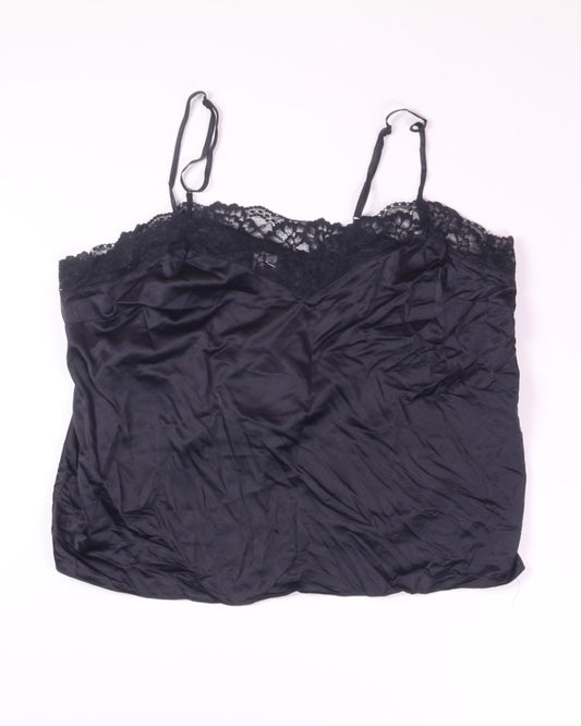 Black Joyspun Silk Cami, 2X