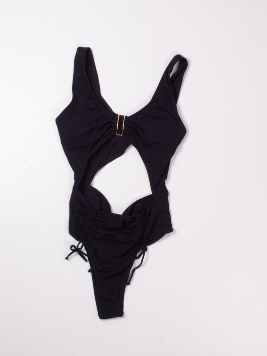 Black  One Piece Swimsuit, XL