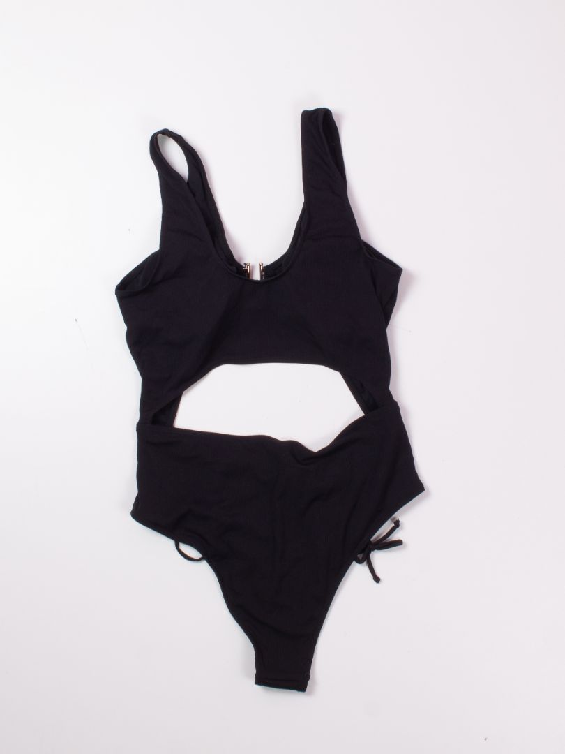 Black  One Piece Swimsuit, XL