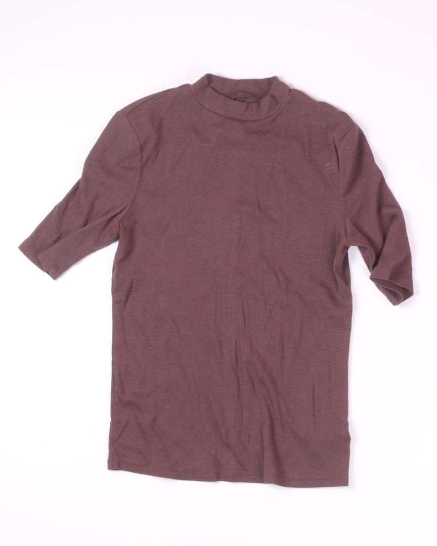 Brown A New Day Mockneck Tee, S