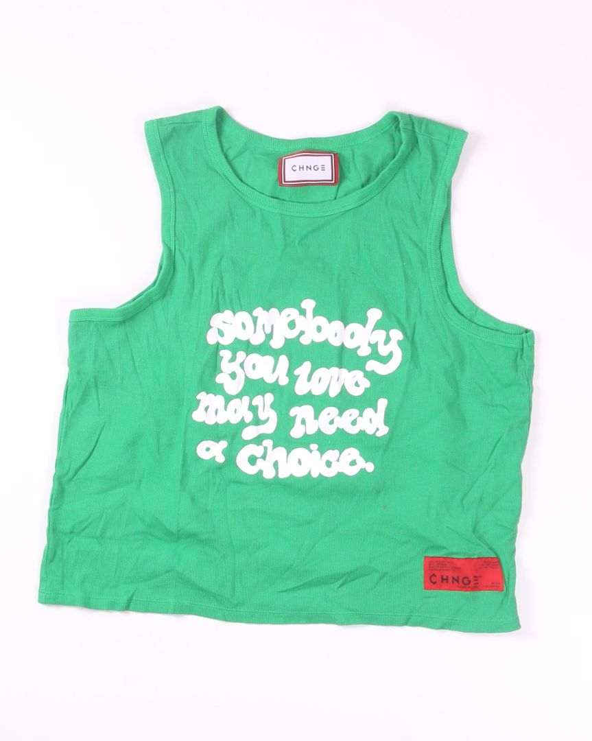 Green Chnge Cropped Tank, 2X