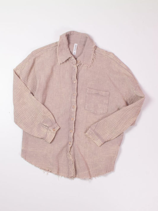 Tan Zenana Button Down, S
