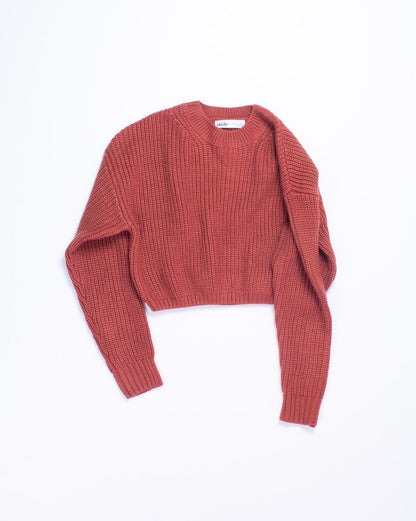 Orange Elodie Cropped Sweater, M