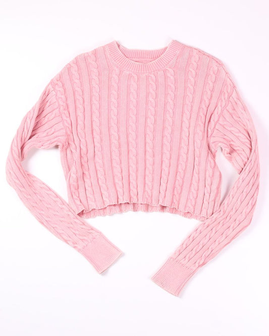 Pink Aerie Cropped Sweater, S