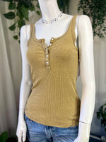 Yellow Aerie Buttoned Tank, S