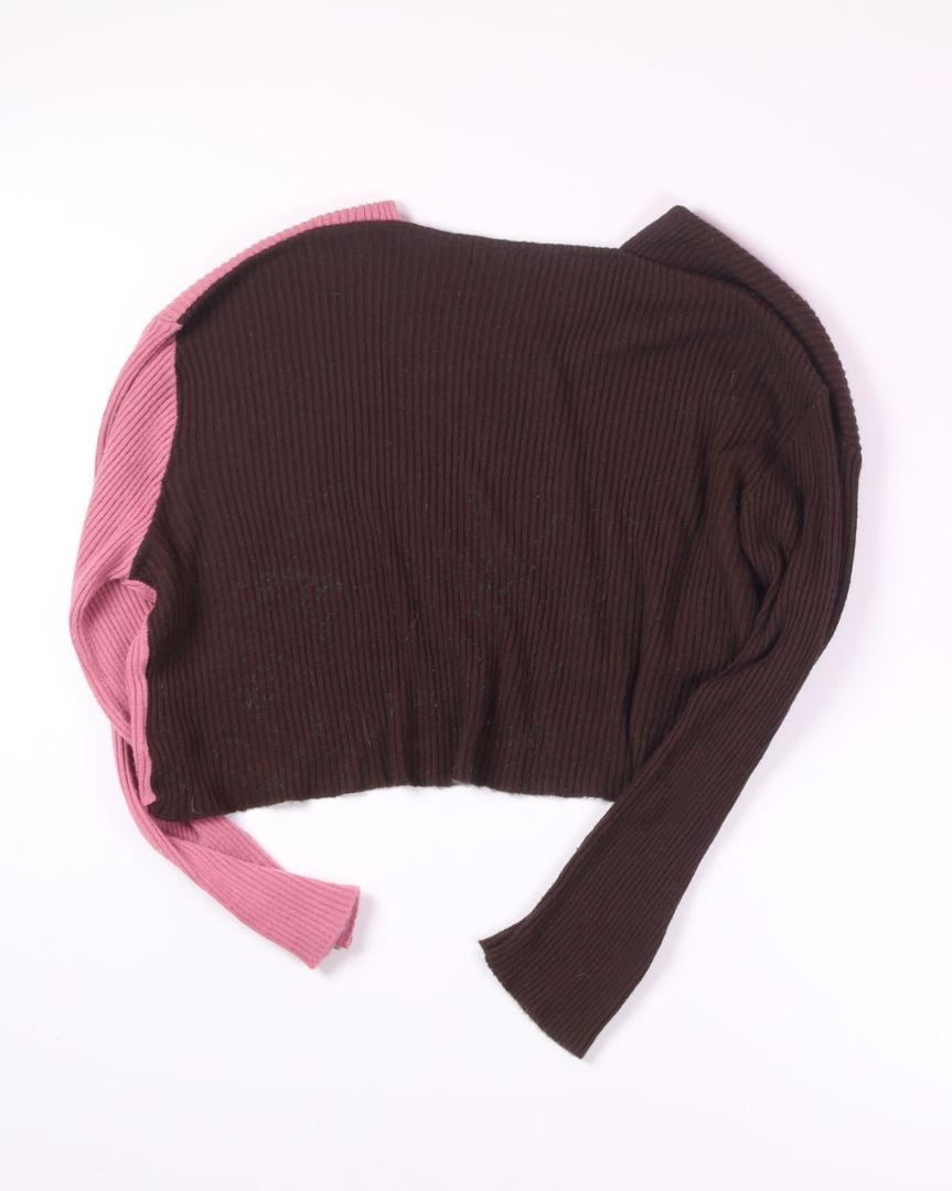 Brown/Pink Daisy Street Cropped Sweater, 22