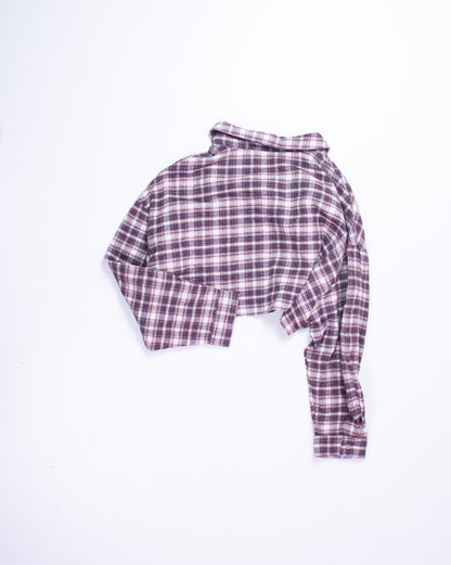 Brown Shein Cropped Flannel, 3X