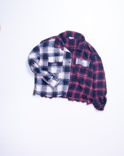 Red/White Maurices Cropped Flannel, XL