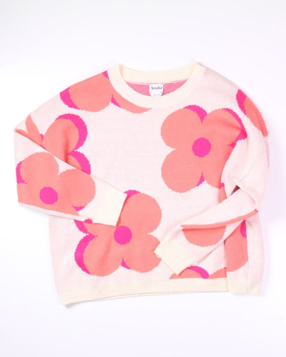 White/PInk Arula Sweater, 2X