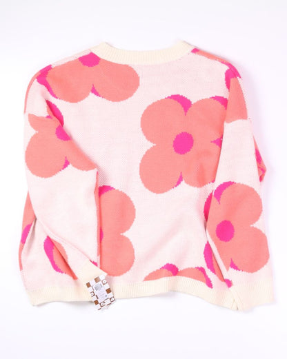 White/PInk Arula Sweater, 2X