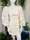 White Mable Puffsleeve Dress, S