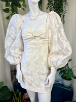 White Mable Puffsleeve Dress, S