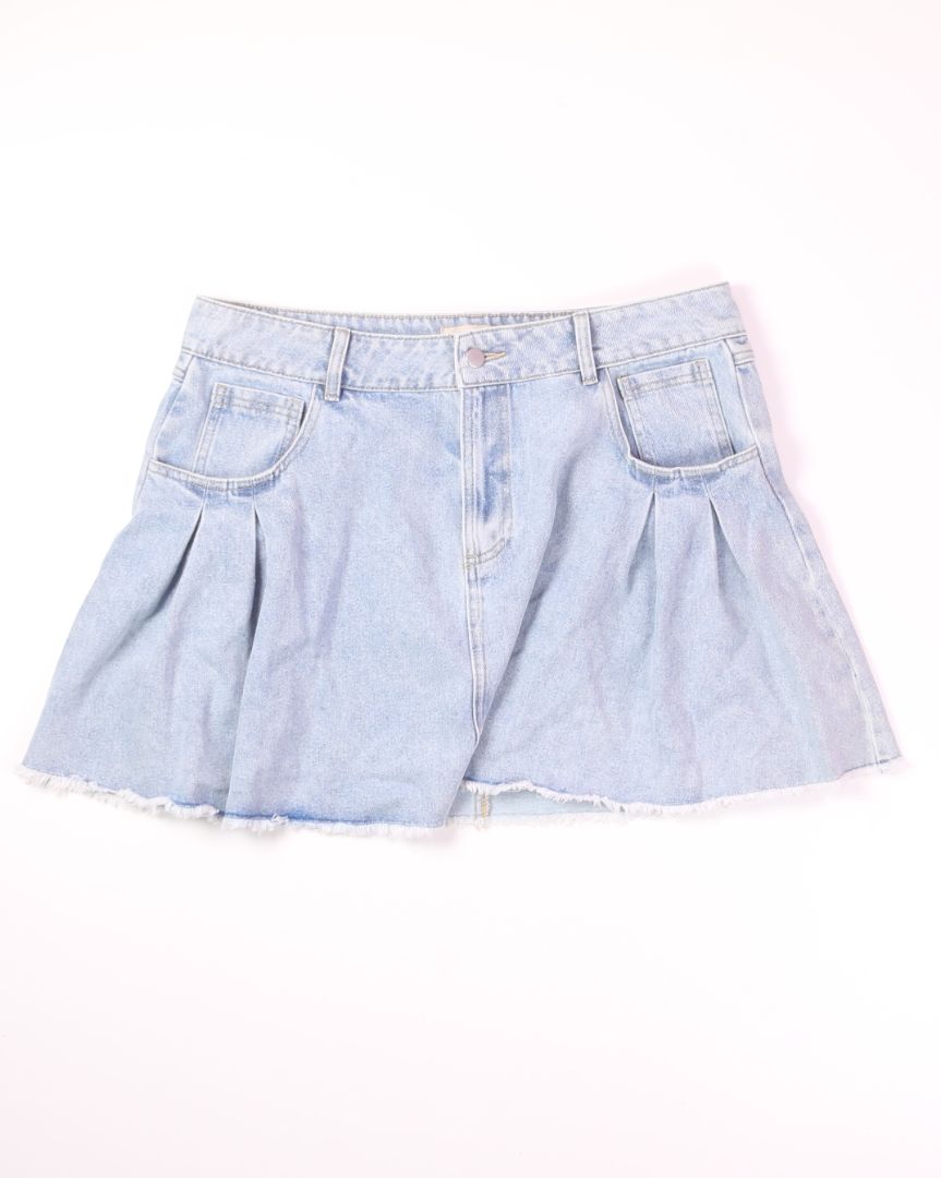 Lightwash Chelsea & Violet Mini Denim Skirt, 1X