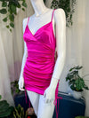 Pink  Ruched Mini Dress, S