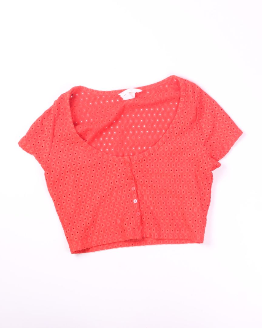 Red H&M Cropped Tee, L