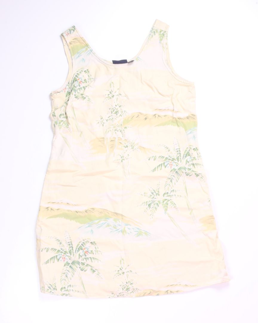 Yellow Tommy Bahama Beach Scene Shift Dress, M