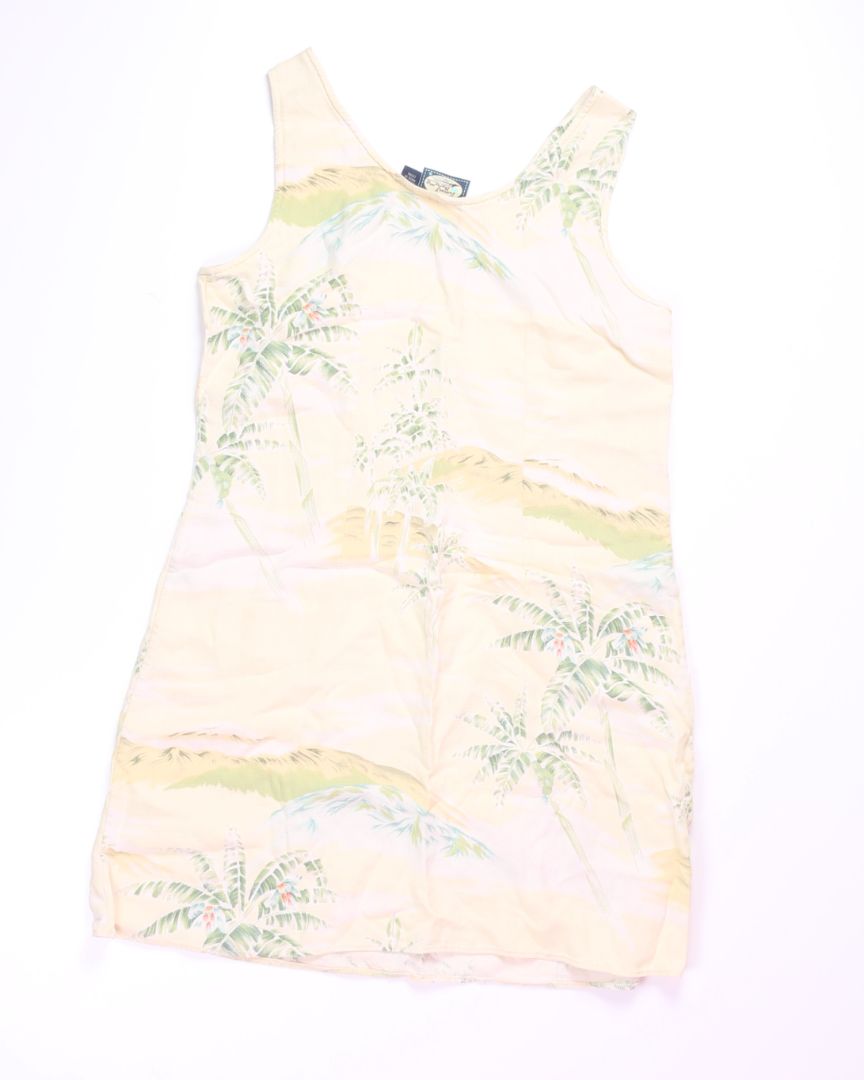 Yellow Tommy Bahama Beach Scene Shift Dress, M