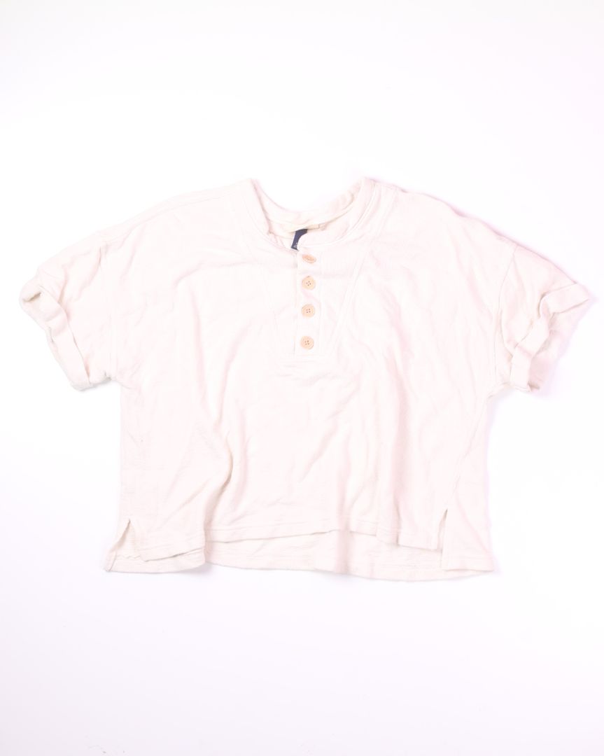 Cream Universal Thread Cropped Tee, 1X