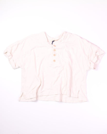 Cream Universal Thread Cropped Tee, 1X