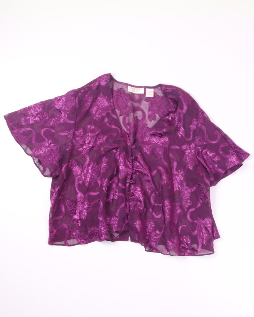 Purple Victoria's Secret Sheer Button Down, M