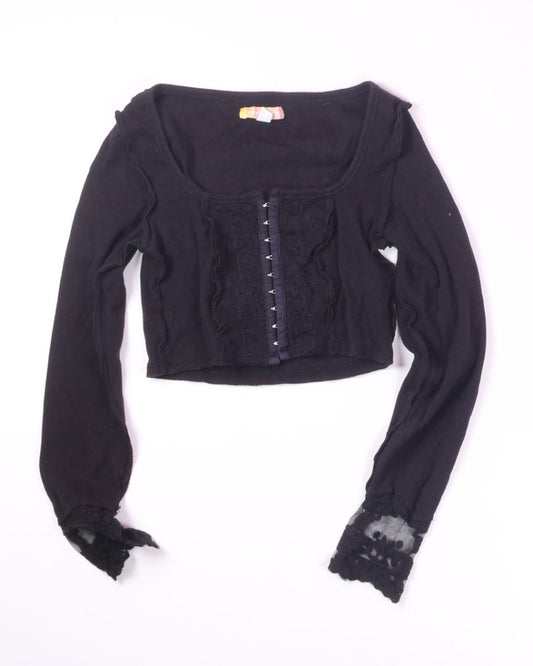 Black Urban Outfitters Cropped Long Sleeve, L