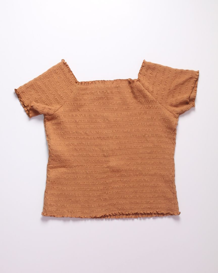 Brown Gap Off-the-Shoulder Tee, XL