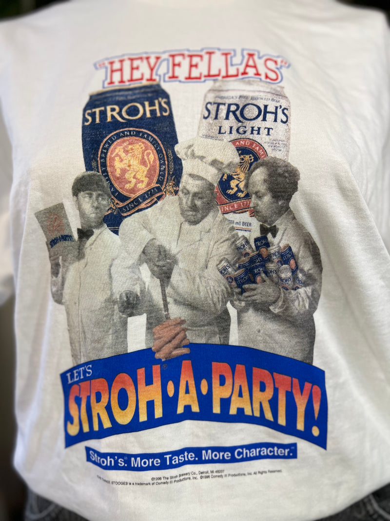 1990's Three Stooges Stroh's Beer Tee, XXL