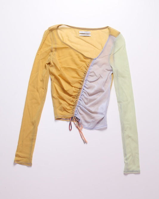 Yellow Urban Outfitters Sheer Long Sleeve, M