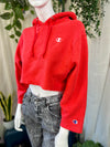 Red Champion Cropped Hoodie, XS